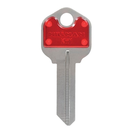 Hillman Color Plus House of Office KW1-Single Sided Universal Key Blank, Red - Pack of 5 5938055